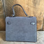 Gray Suede Handbag