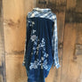 Embroidered Velvet Button Down