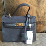 Gray Suede Handbag