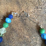 Blue Green Yellow Beaded Necklace