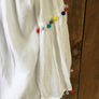 White Pom Pom Peasant Top