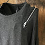 Gray Zipper Jersey Top