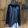 Karma Blue Faux Leather Sweater