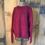 Love Stitch Maroon Fuzzy Sweater