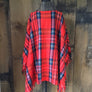 Vintage Plaid Fringe Cape