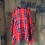 Vintage Plaid Fringe Cape