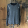 Gray Zipper Jersey Top