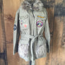 Upcycled Military Faux Fur Coat