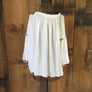 White Pom Pom Peasant Top