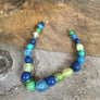 Blue Green Yellow Beaded Necklace