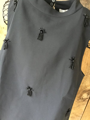 NWT Sleeveless Beaded Tassel Top