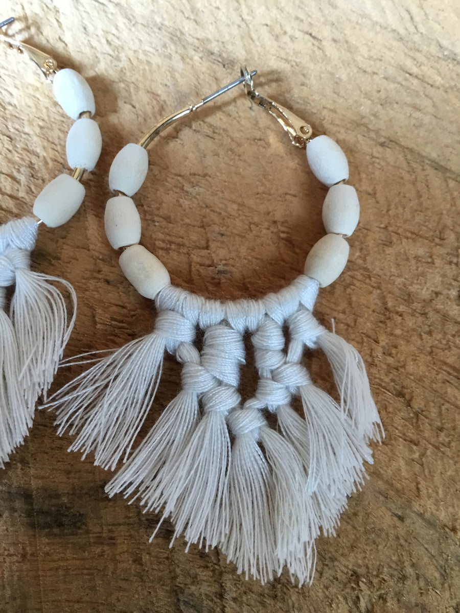 Bead and Tassel Earrings