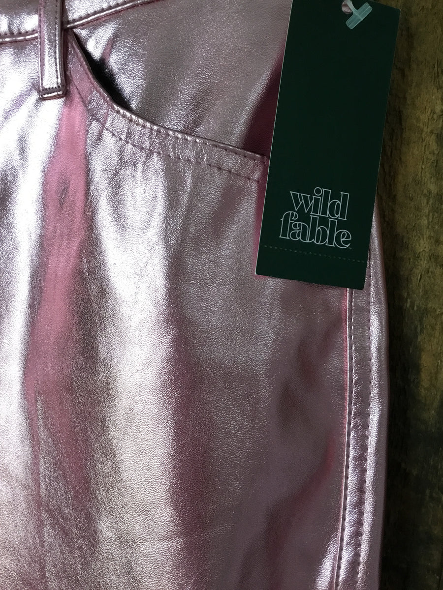 NWT Wild Fabric Pink Metallic Pants