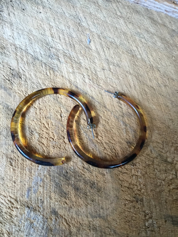 Tortoise Hoop Earrings