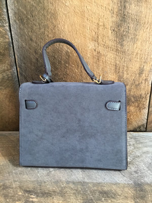 Gray Suede Handbag