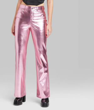 NWT Wild Fabric Pink Metallic Pants