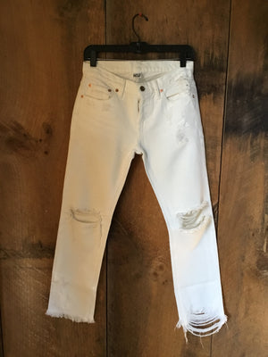 NSF Distressed Ivory Jeans