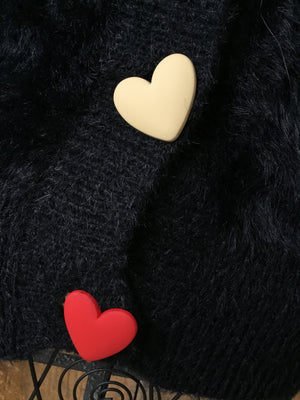 NWOT Fuzzy Cardigan Hearts