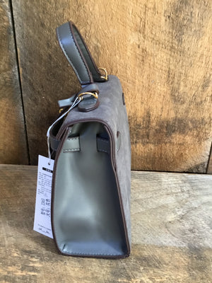 Gray Suede Handbag