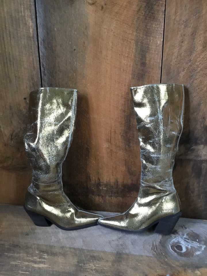 Free People Gold Studio 54 Boots