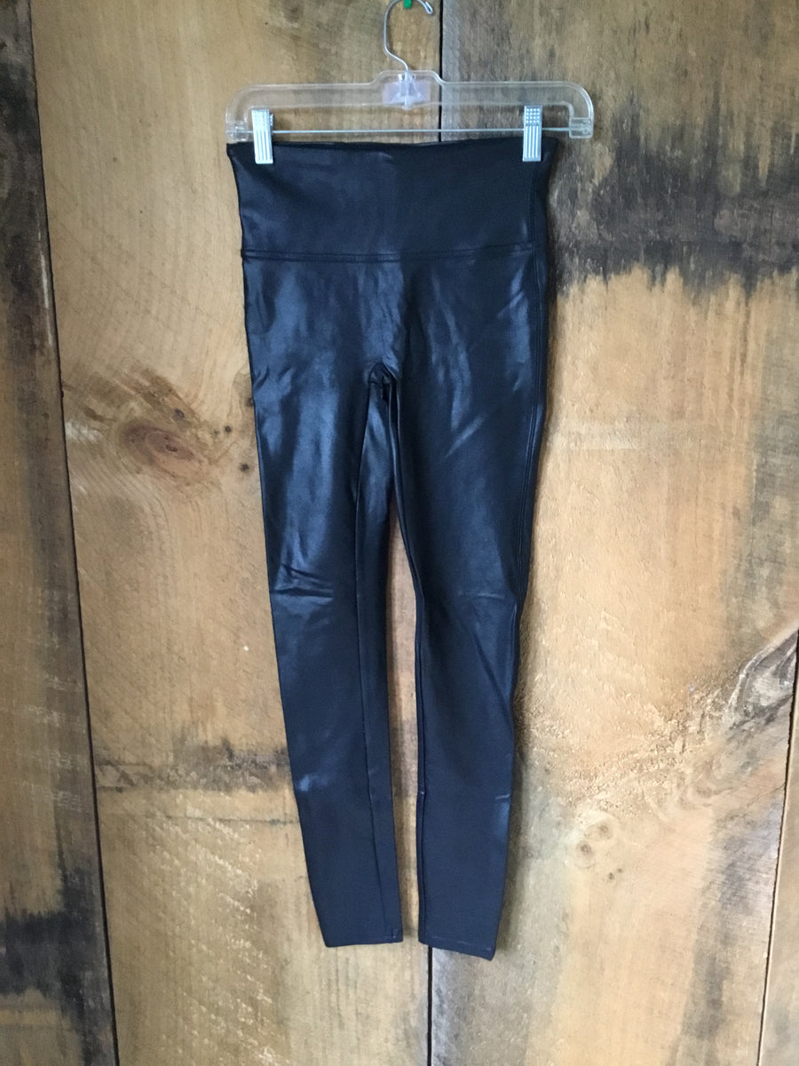 Black Faux Leather Spanx