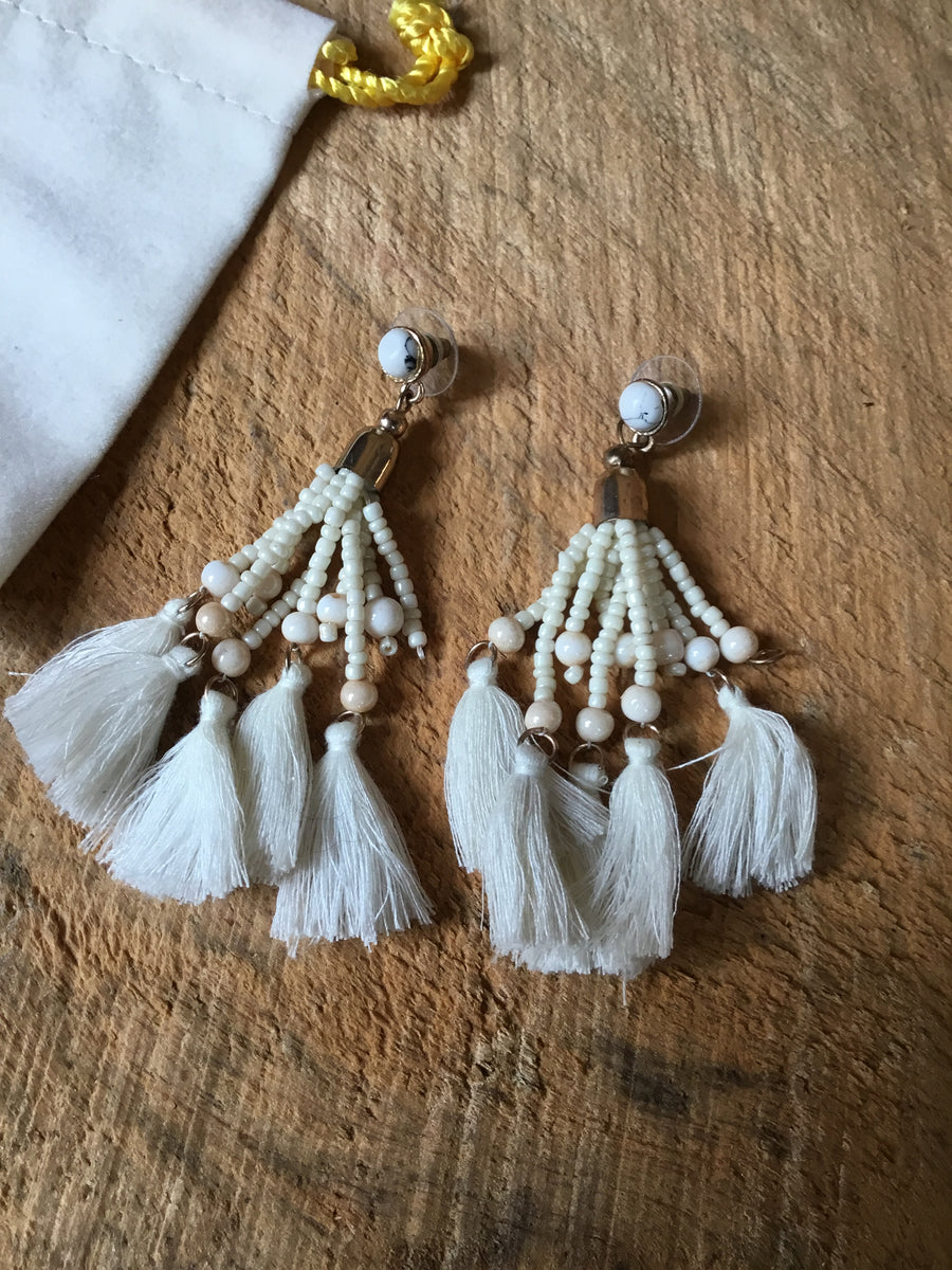 Beaded and Tassel Earrings