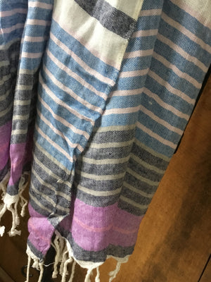 Pink & Blue Stripe Scarf