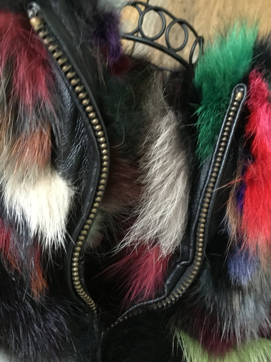 Multicolored Faux Fur Coat