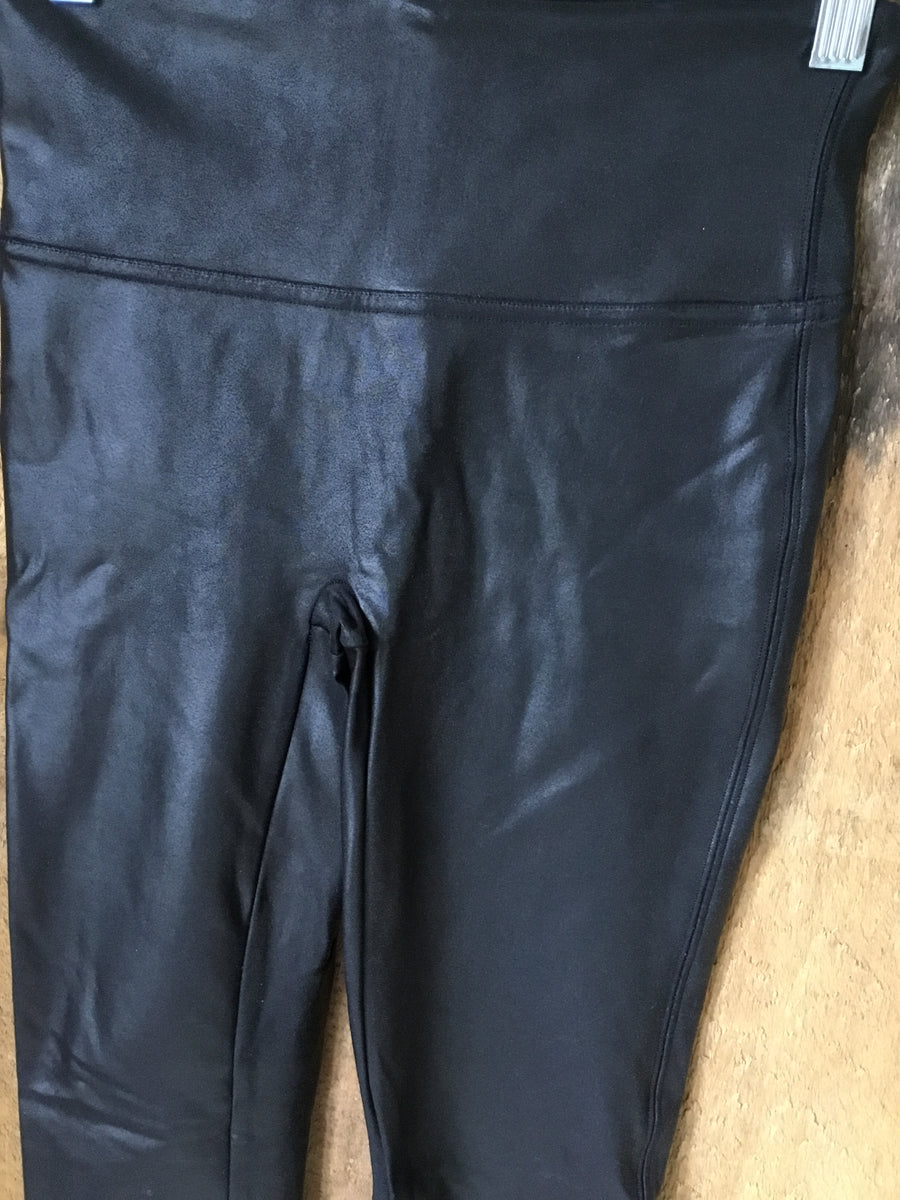 Black Faux Leather Spanx