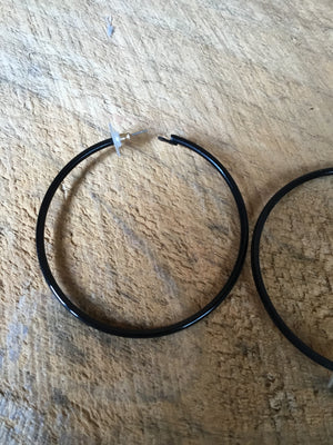 Large Black Hoop Earrings