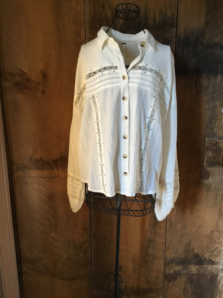 Free People Button Down Top