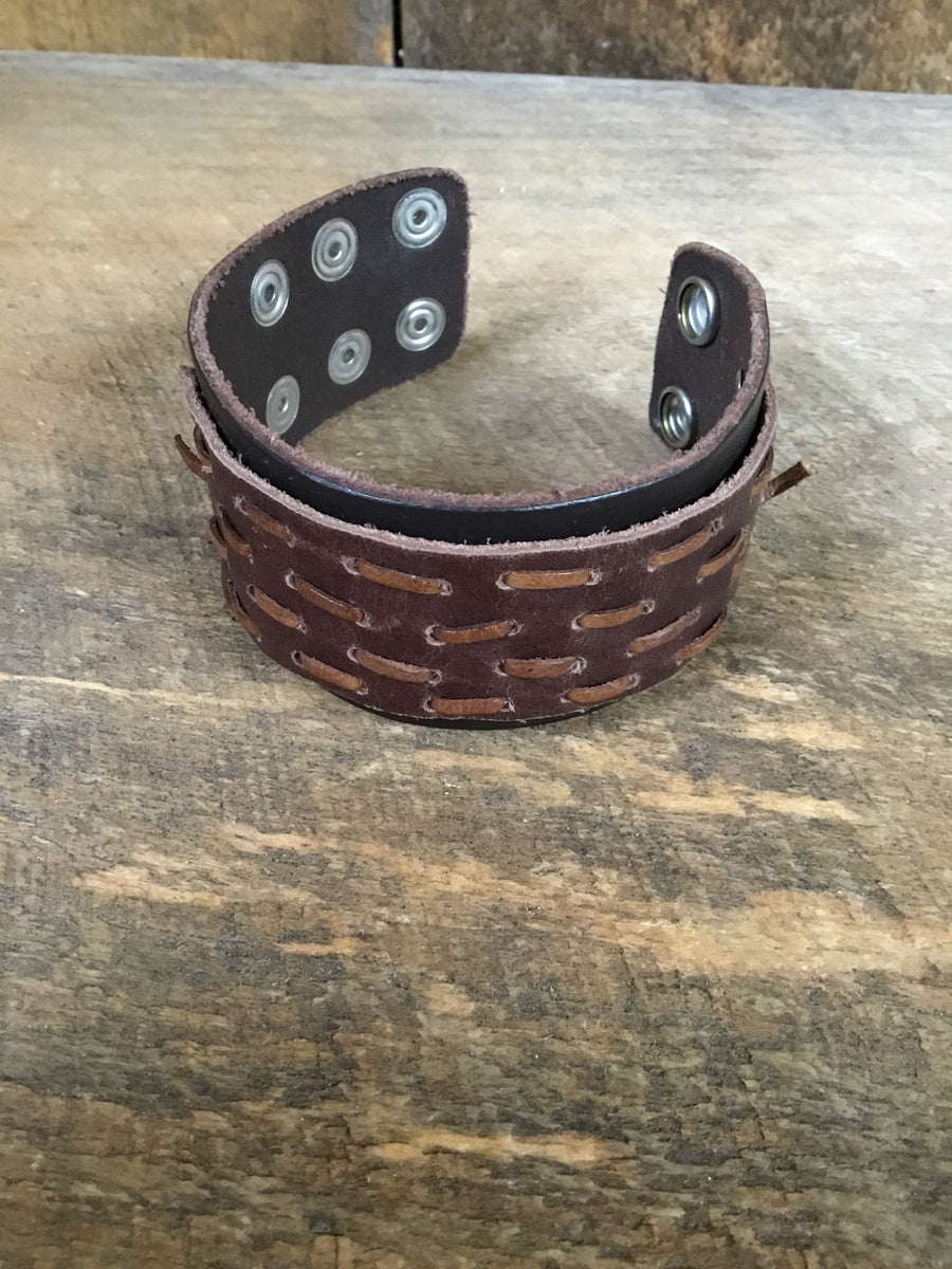 Thick Brown Leather Cuff