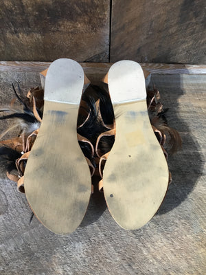 Tan Feather Sandals