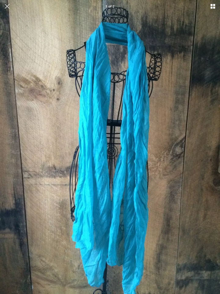 Aqua Long Lightweight Scarf