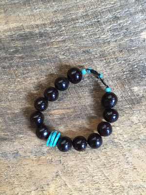 Black Turquoise Beaded Bracelet