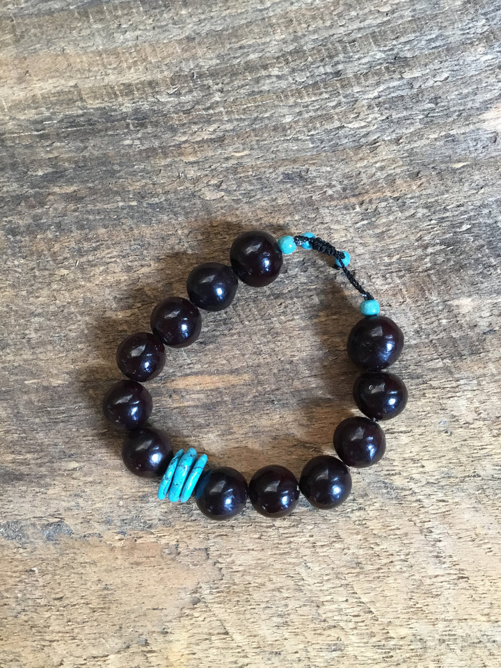 Black Turquoise Beaded Bracelet