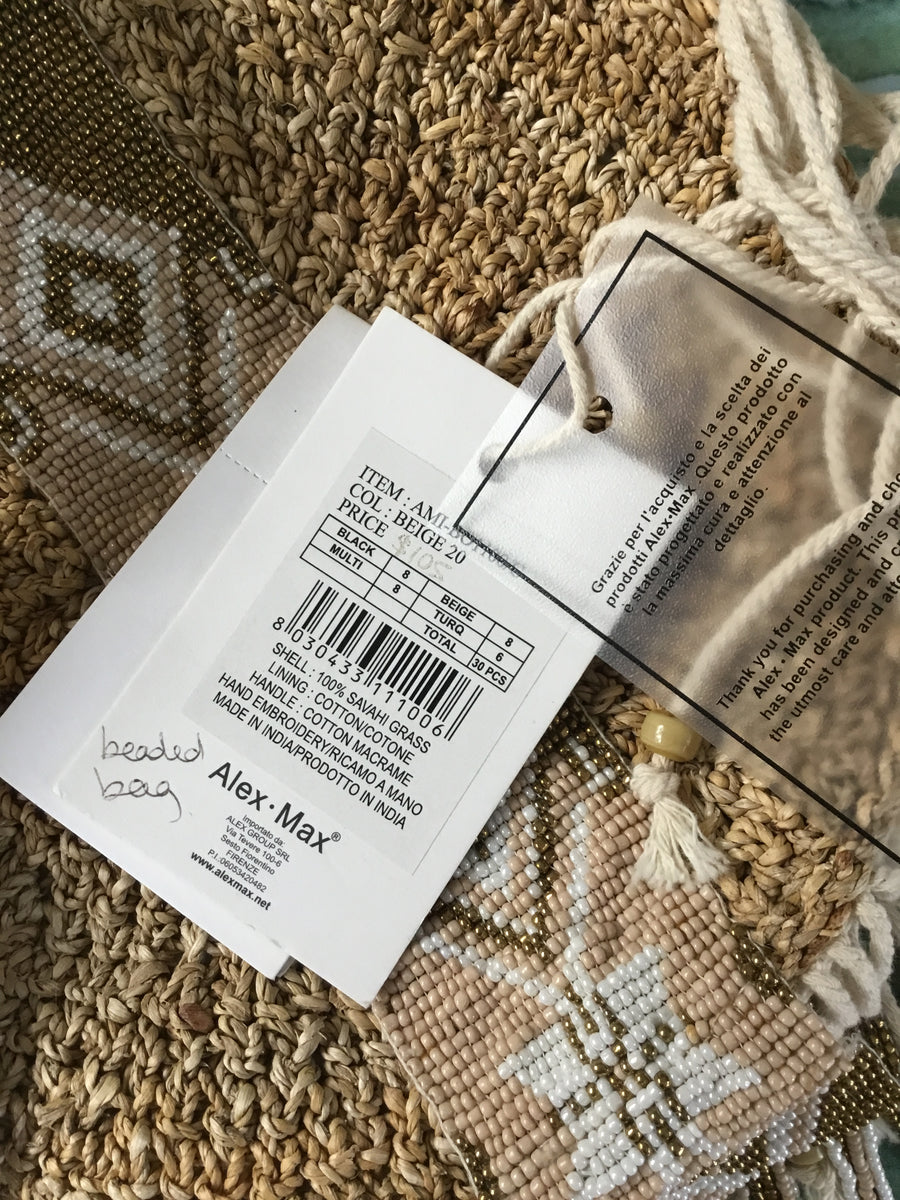 NWT Alex Max Crochet Beaded Bag