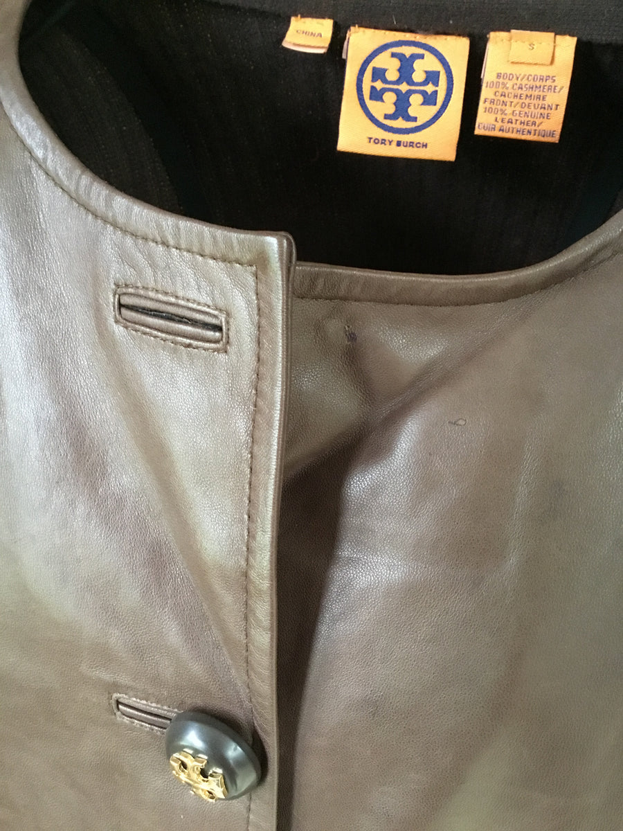Leather and Cashmere Tory Burch Top