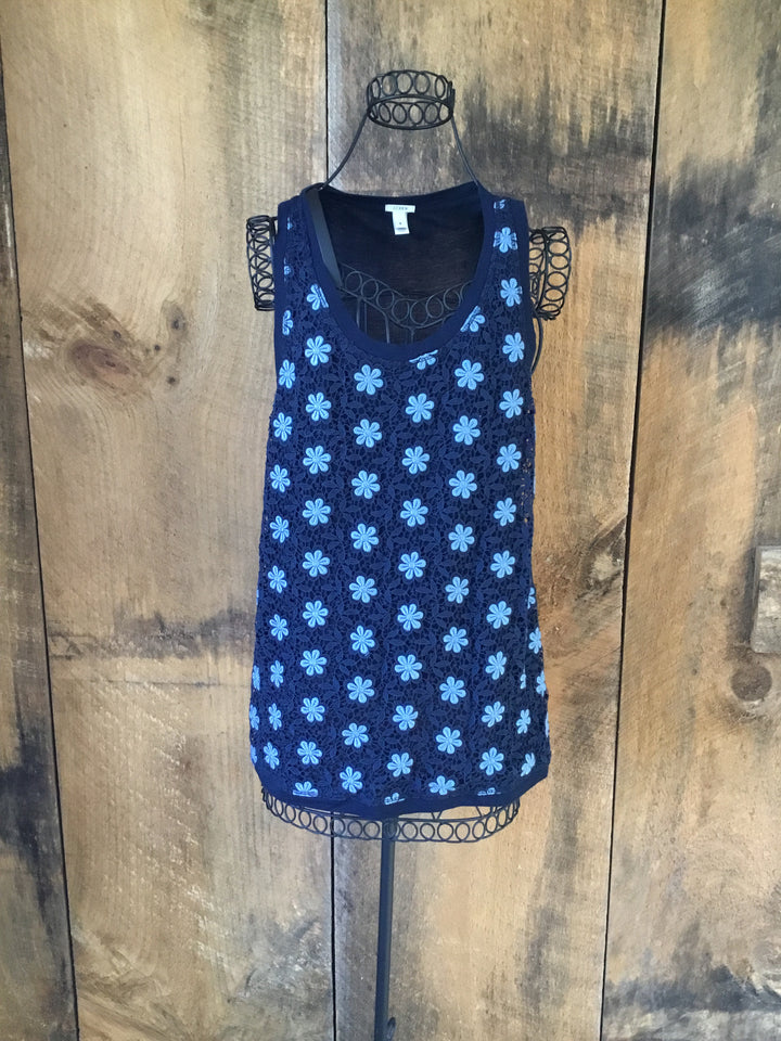 JCrew Flower Crochet Tank