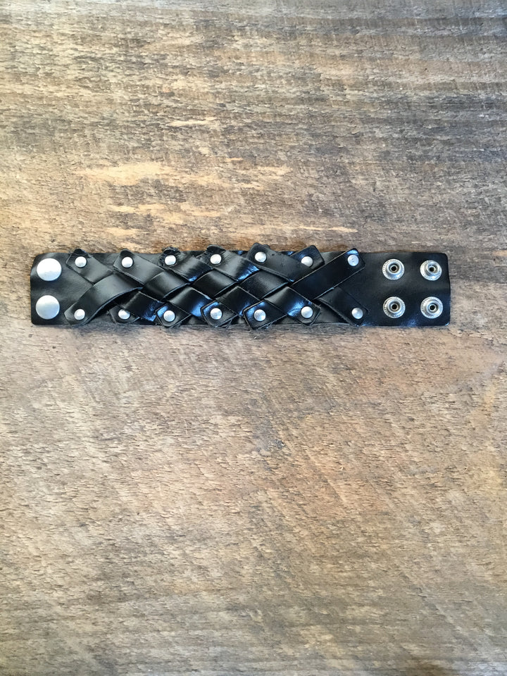 Black Woven Leather Bracelet