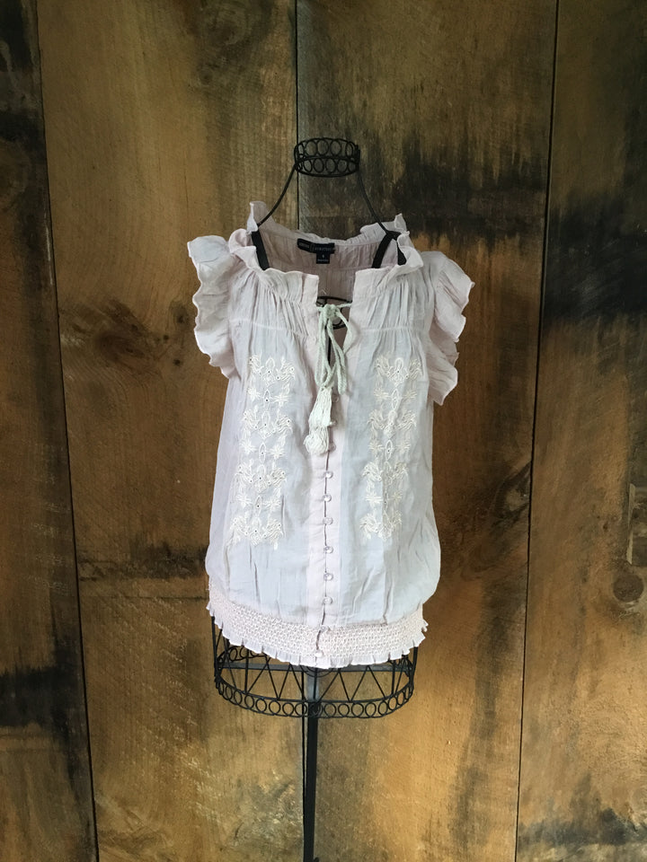 Blush Ruffled Boho Top