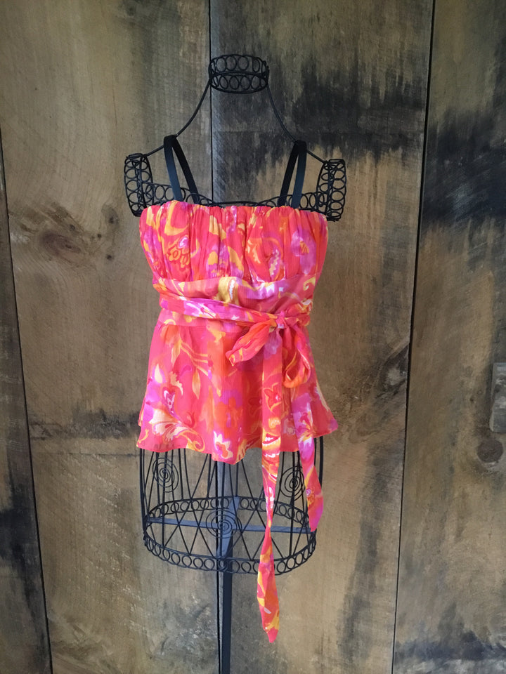 Multicolored Strapless Top