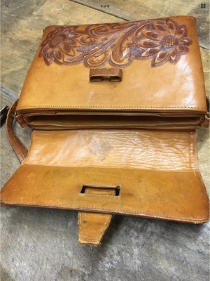 70’s Tooled Leather Handbag