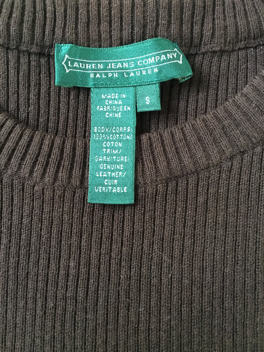 Ralph Lauren Leather Accent Sweater