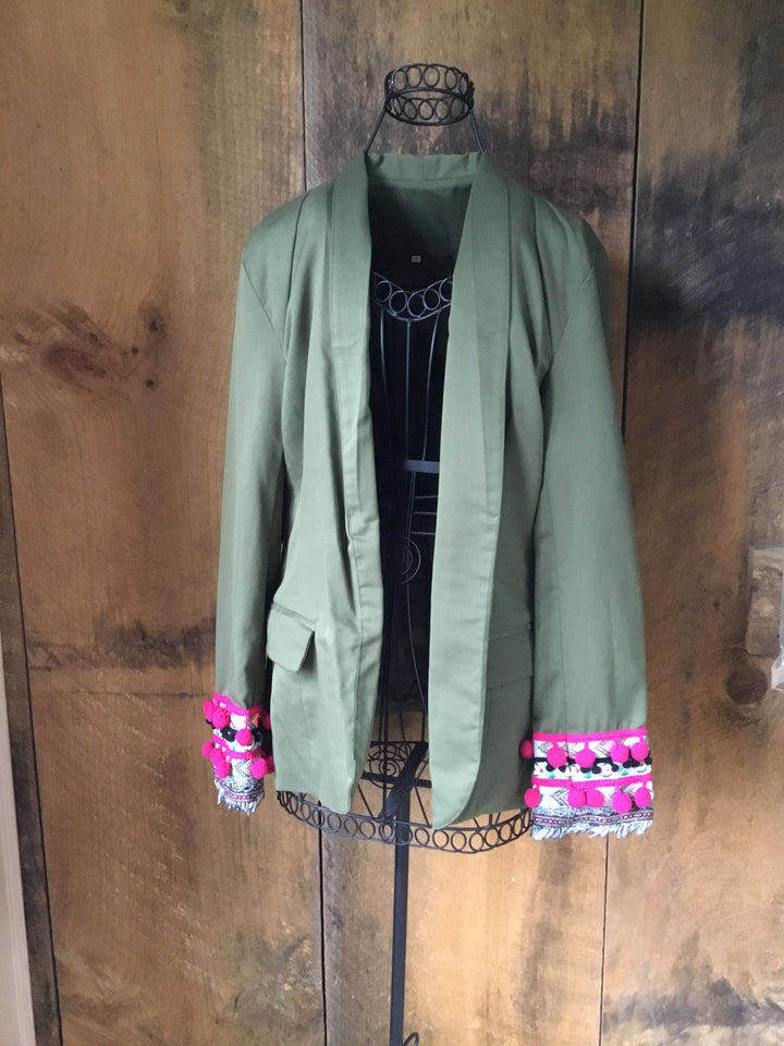 Boho Embroidered Blazer