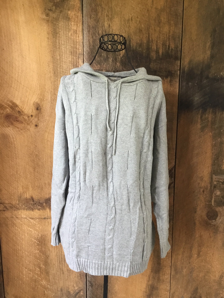 Gray Cable Knit Sweater