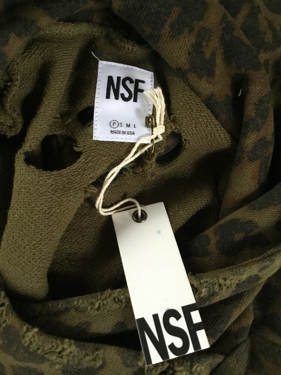 NWT NSF Clothing Lisse Destroyed Hoodie