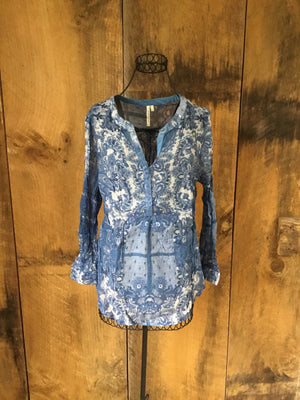 Blue Paisley Top