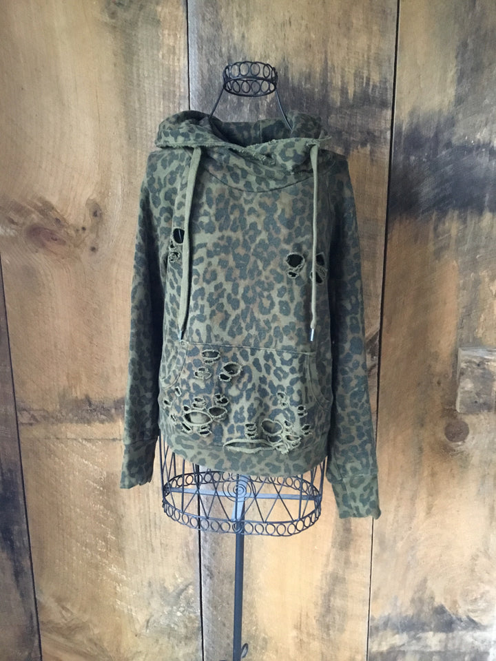 NWT NSF Clothing Lisse Destroyed Hoodie